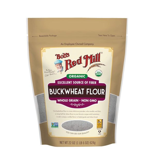 Bob's Red Mill Organic Buckwheat Flour 22 oz. Resealable Pouches, PK4